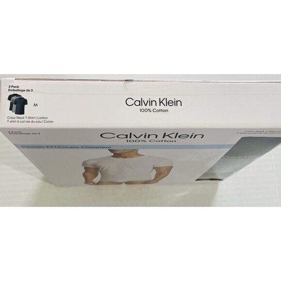 Calvin Klein 100% Cotton Crew Neck T-Shirt 3 Pack Men’s M Assorted Colors Blue - Picture 4 of 13